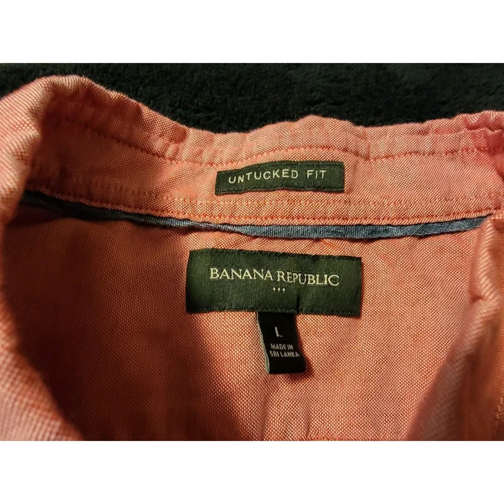 Banana Republic Men's Mango Untucked Fit Long Sleeve Button Down Shirt Size L